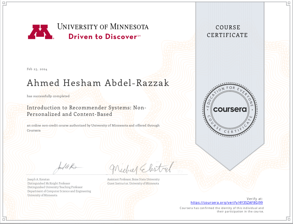 Recommender Certificate Image