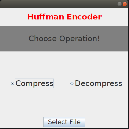 Huffman Encoder Project Screenshot