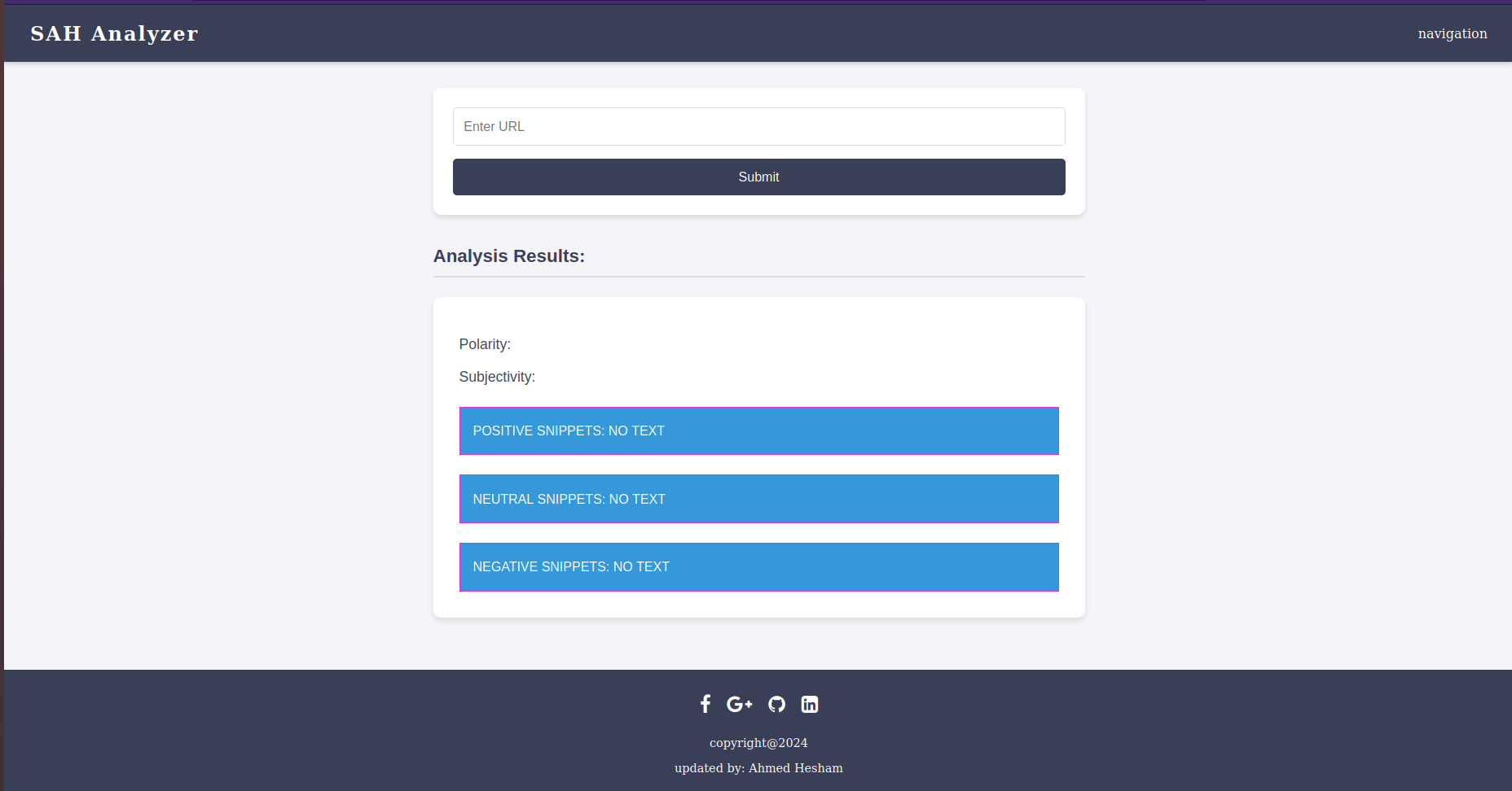 News Analyzer Project Screenshot